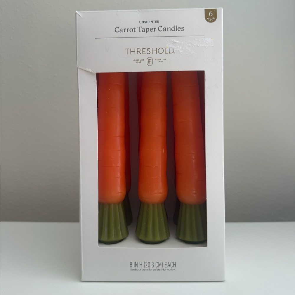 6pk Carrot Taper Candle Set - Threshold™